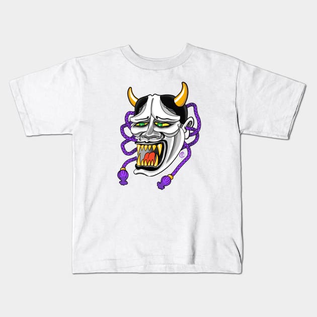 Sucky Hannya Kids T-Shirt by Hori Chou Tattoo